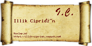 Illik Ciprián névjegykártya